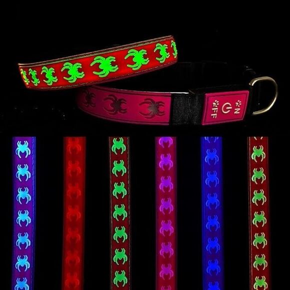 USB-C led Light up Dog Collar, 3D Design Comfortable and Soft Sp Pink - Picture 1 of 7